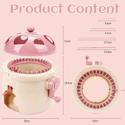 32 Needles Mushroom Knitting Machine, Fun Knitting Loom Kits for Adults & Kids, DIY Weaving Crochet Machine for Sock,Hat,Scarf